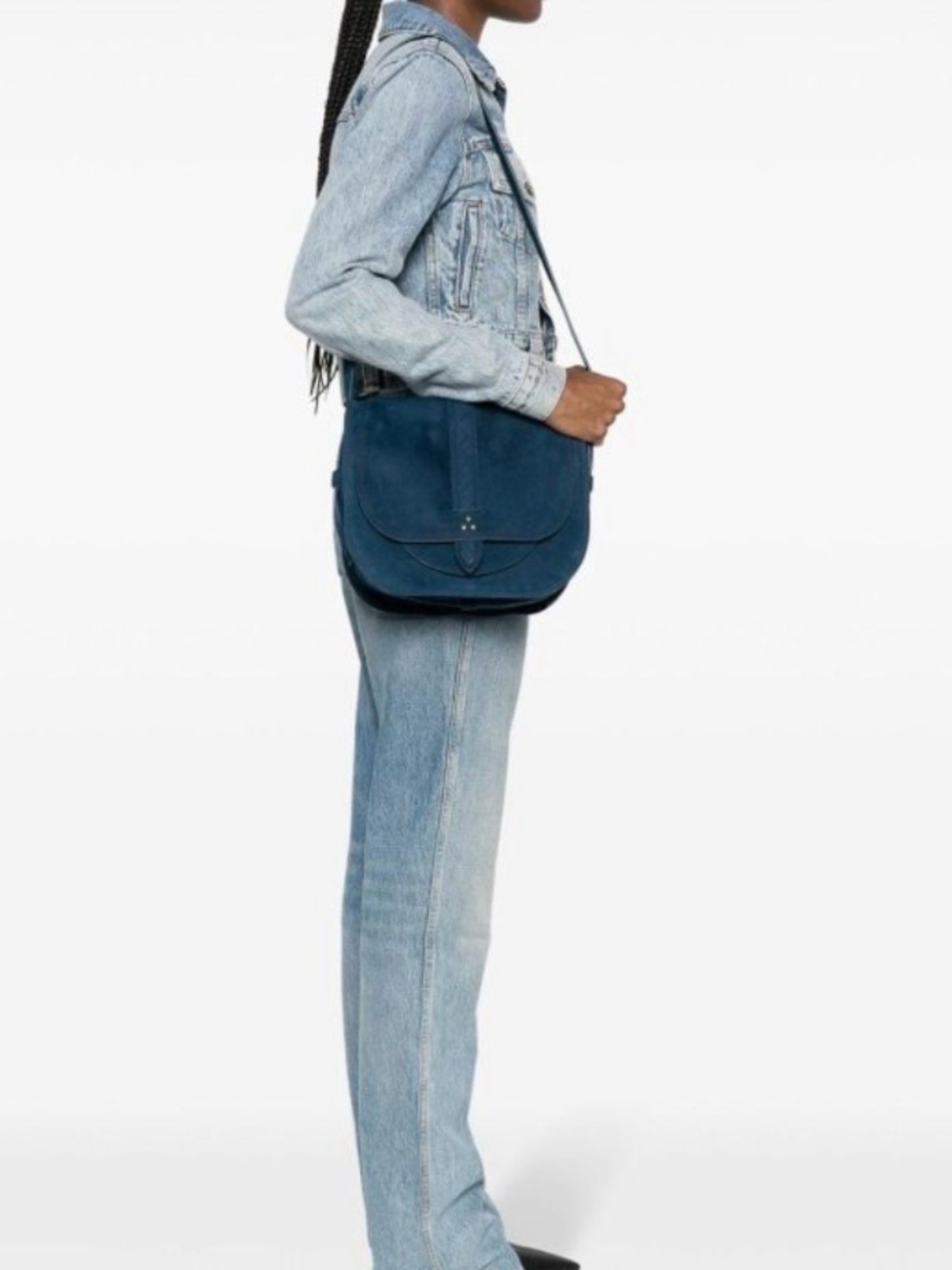 Jérôme Dreyfuss Mario Suede Shoulder Bag - Navy Blue
